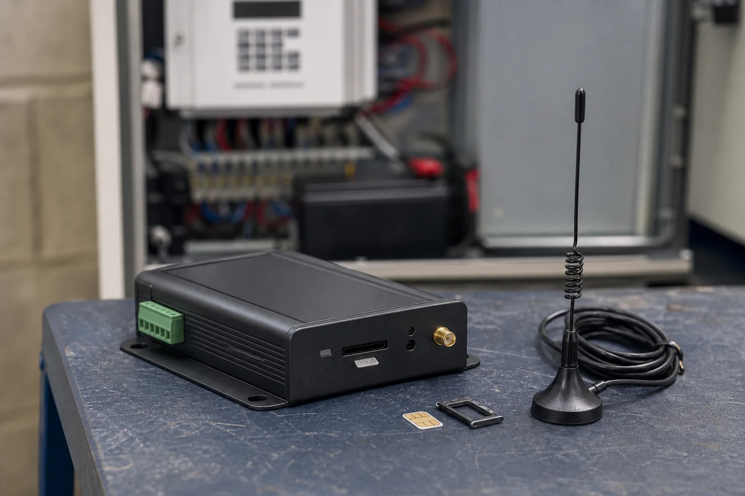 Comunicador celular de alarma con tarjeta SIM y antena externa