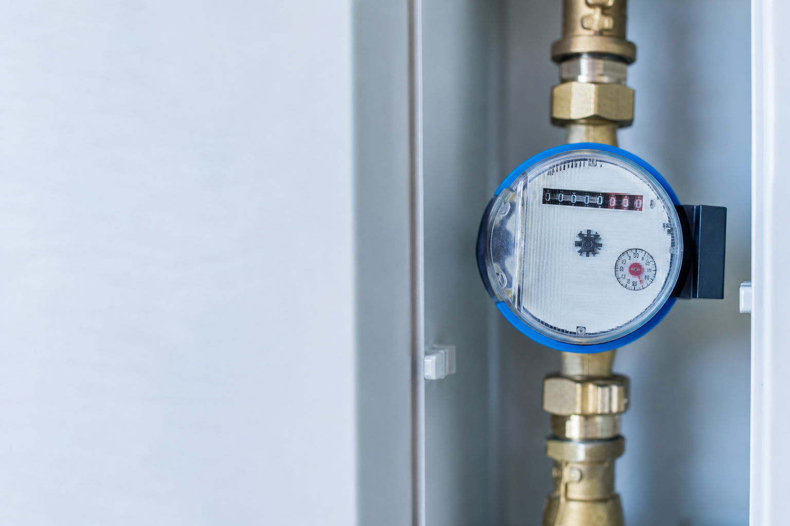 Contador de agua instalado en tubería