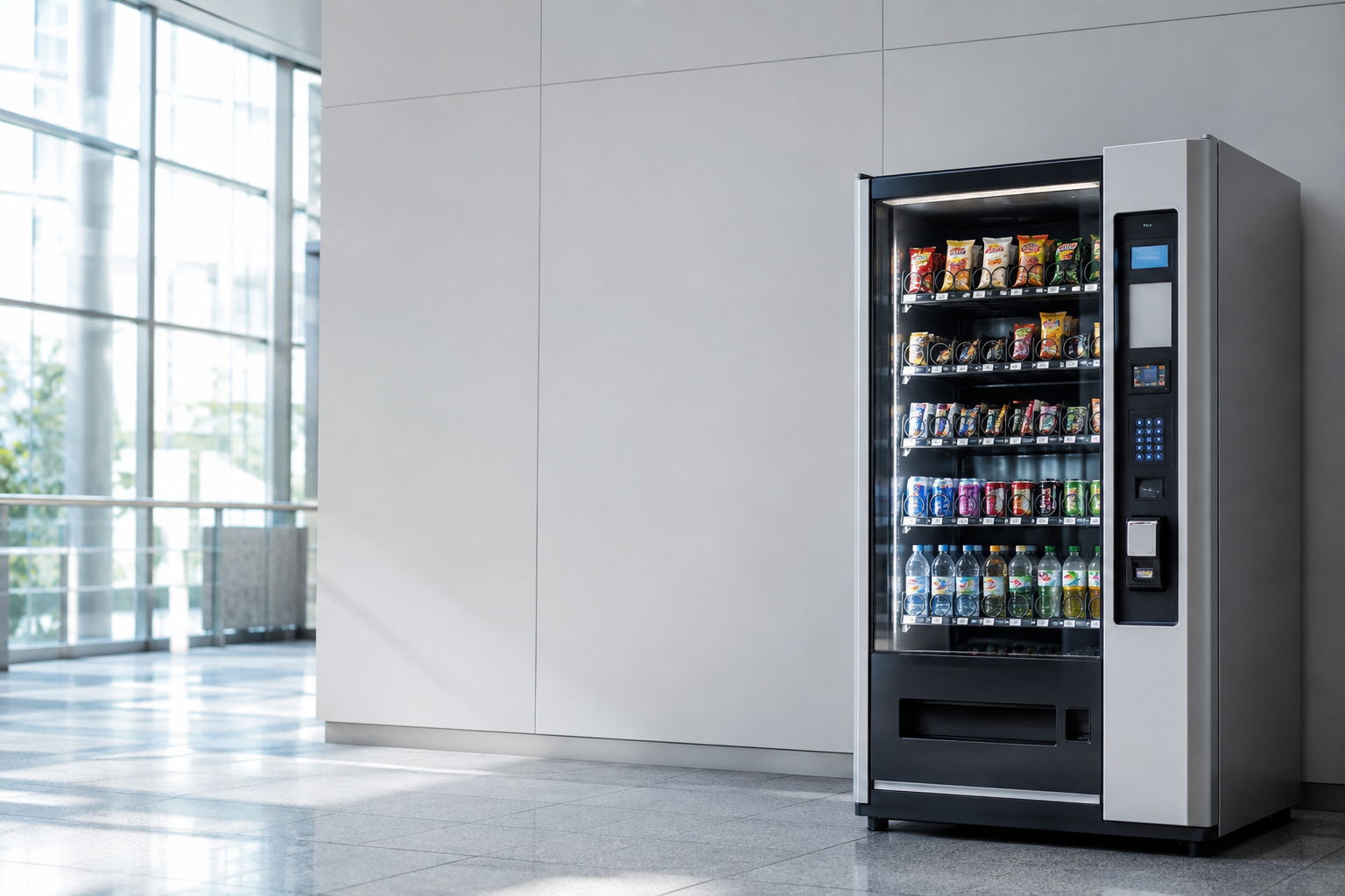Máquina de vending instalada en edificio