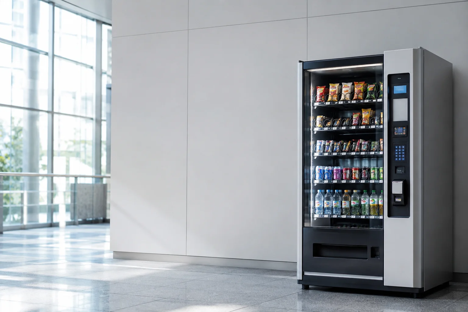 Máquina de vending instalada en edificio